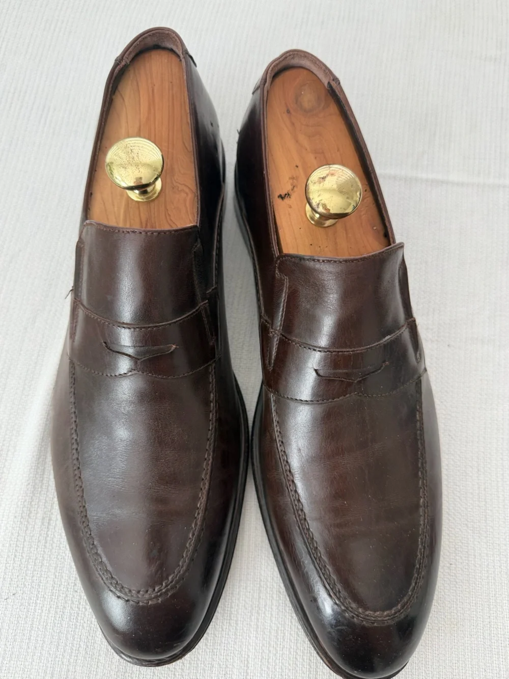 Taryn Rose Dark Brown Leather Penny Loafers for Men